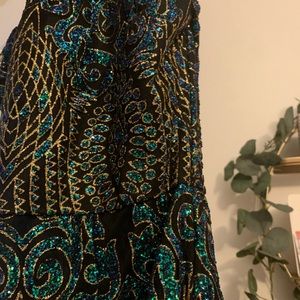 Boohoo Sequin Strapless Dress